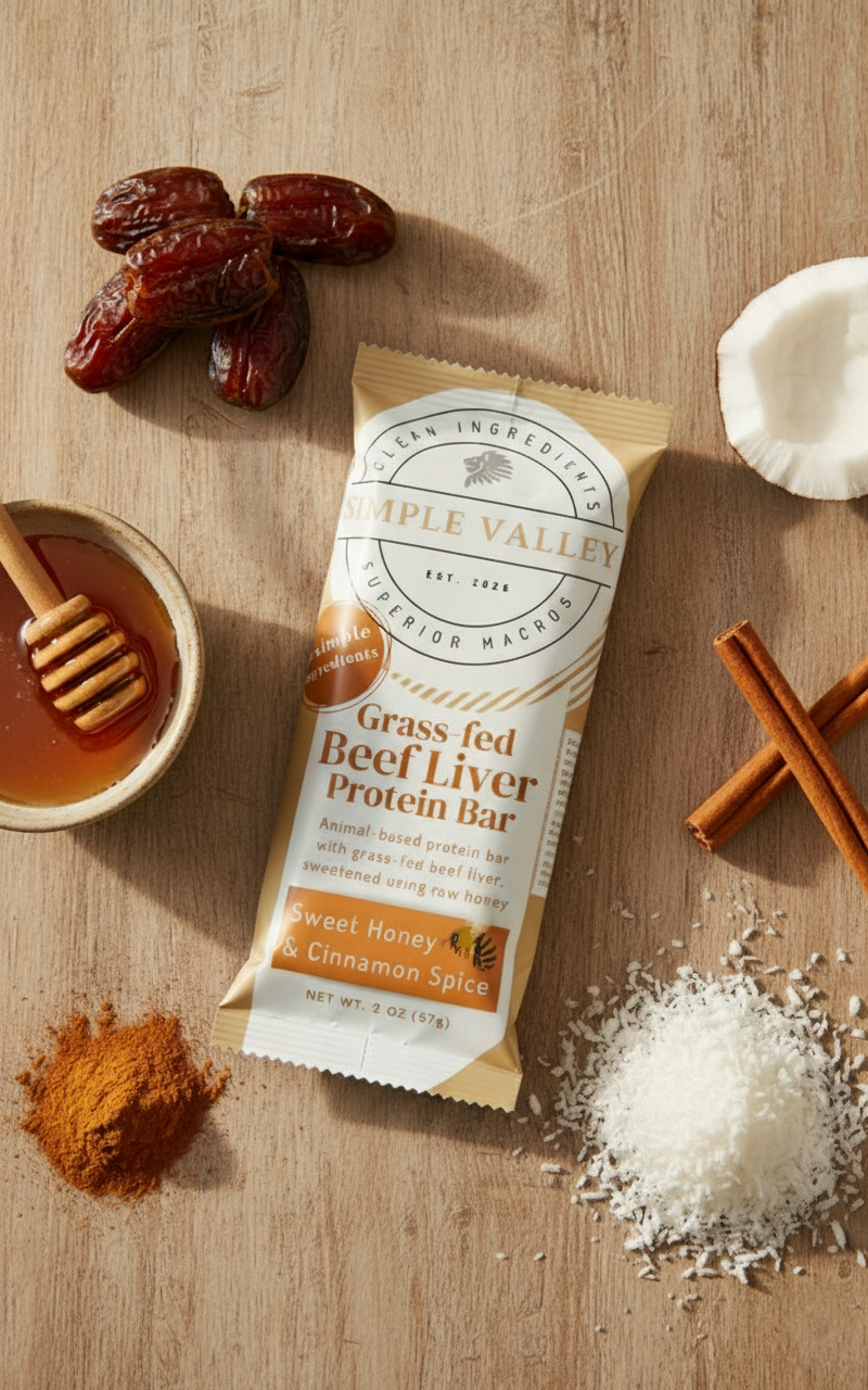 Paleo friendly protein snack bar on wooden cutting board